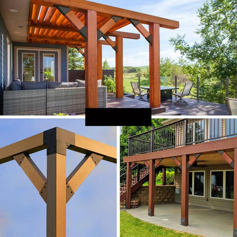 Inside Mount 45 Degree Bracket Kit For Pergolas Gazebos Decks Sheds And More Beefy Heavy Duty Corner Connectors Built To Last Guarded With Weather Resistant Steel 4 Pack