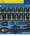 Heavy Duty Bolt Nut Extractor Socket Set With Half Inch Drive Wheel Lock Removal Kit And Ratchet Wrench For Stripped Damaged Bolts