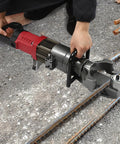 Heavy Duty Electric Hydraulic Rebar Bender 1150W Fast Steel Bending Machine For Construction Sites 220V in use with rebar.