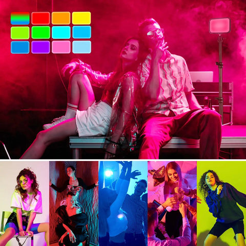 RGB Photography Video Lighting Kit With Adjustable Tripod Stand, 16 Color Options for vibrant live streaming and video setup