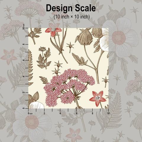 Design scale of Peel And Stick Multicolor Peony Daisy Wallpaper Removable Self Adhesive Wall Mural For Living Room Or Accent Wall Durable And Easy To Install Peel And Stick Coverage Of 14.5 Sq Ft Per Roll.