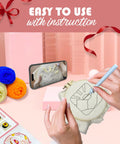 Easy To Use Punch Needle Coaster Kit For Beginners With Embroidery Tools Set DIY Craft Supplies shown with needle and yarn