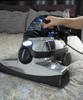 Cord Set Assembly For Avalir Vacuum 120V Black Replacement Cord OEM Authorized shown in use on bedspread