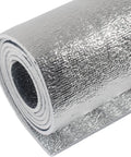 Heavy Duty 5mm Reflective Insulation Radiant Barrier Sheet With Double Sided Foil rolled up, showing silver reflective surface for roof wall barn.