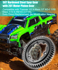 RC car displaying Beefed Up 50T M1.0 Hardened Steel Spur Gear With 20T Pinion Gear Upgrade Kit For Traxxas RC Cars X Maxx XO1