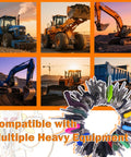 105 Piece Non Duplicate Heavy Equipment Keys Master Set With Five Key Rings For Construction Machinery displayed with equipment