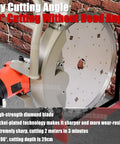 Heavy Duty 5000W Brushless Wet Cut Ring Saw With Integrated Water Pump And Twin Diamond Blades cutting through brick wall