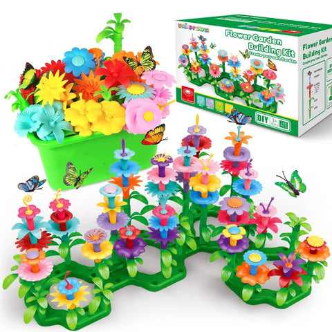 Flower Garden Building Kit For Kids 3 To 7 Years Old With 148 Piece Set And Storage Case Educational STEM Toy floral pieces