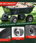 Flat Free Ten Inch Tire And Wheel Replacement For Hand Trucks And Wheelbarrows 4.10 3.50 4 on loaded cart