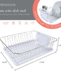 3 Piece Dish Rack Set With Cutlery Basket And Drainboard Tray Self Draining Open Wire Countertop Drying Rack In Chrome White