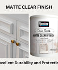 Matte Clear Top Coat Sealer For Metal And Wood Furniture, Water Based Acrylic Protective Paint, 33.81 Fl Oz can next to cabinet