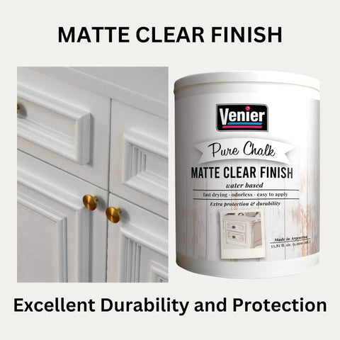 Matte Clear Top Coat Sealer For Metal And Wood Furniture, Water Based Acrylic Protective Paint, 33.81 Fl Oz can next to cabinet