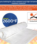 Ceramic Fiber Insulation Blanket from SIMOND STORE, 1in thick x 24in x 12in, white, rated 2600°F