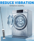 Washer Suspension Rods Kit For NTW4516FW3 NTW4516FW2 WTW4816FW2 WTW4800BQ1 next to washing machine showing vibration reduction