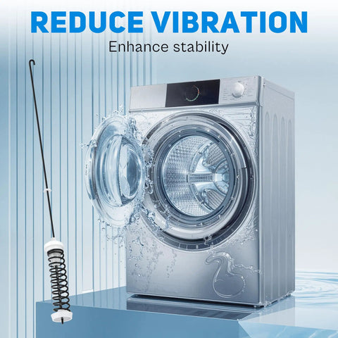Washer Suspension Rods Kit For NTW4516FW3 NTW4516FW2 WTW4816FW2 WTW4800BQ1 next to washing machine showing vibration reduction