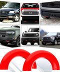 Ford Tow Hook Covers 2-Pack for F150 2004-2025, Bronco Base Big Bend Outer Banks 2021-2025, Toyota Tundra 2017-2021 displayed on trucks