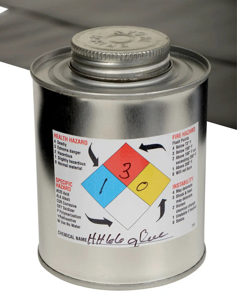 Heavy Duty Six Piece Vinyl Dock Seal Patch Kit For Badass Warehouse Shelter Fixes And No Sweat Industrial Building Maintenance To Keep Your Loading Zone Running Smooth - metal can with hazard labels.