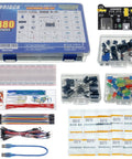 Totally Solid Electronics Component Kit With Power Supply Module And Jumper Wires, 480 Pcs, Precision Potentiometers, 830 Tie Points Breadboard, Compatible With STM32 Raspberry Pi Arduino.
