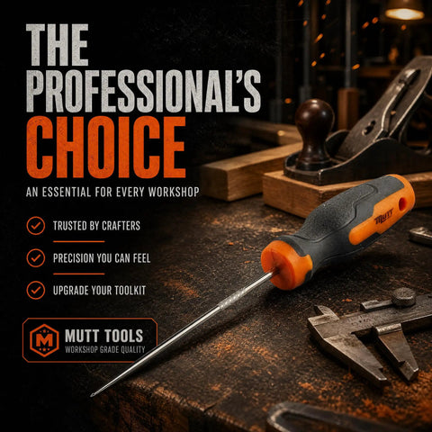 Premium Four Inch Scratch Awl Built Tough As Nails For Leather Work And Woodshop Crafts Features Slick Hardened Steel Point.