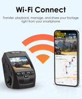 Dual 4K Front And 1080P Rear Dash Cam With GPS And WiFi For Your Ride showing WiFi connectivity with smartphone and map route