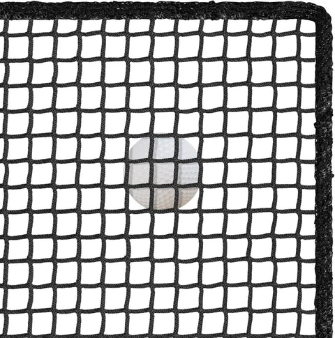 Close-up of Heavy Duty Golf Practice Net Built Tough For Backyard Baseball Hockey Soccer And More with 1 inch square netting.