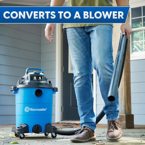 Heavy Duty 8 Gallon Wet Dry Shop Vac Delivering 75 Cfm Raw Heavy Lifting Suction For Serious Garage Cleanups Includes 17 Foot Extender Hose