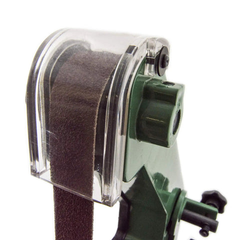 Mini 1x30 Belt Sander For Woodworking With 3400 RPM 360W 120V 3A Motor 5x5 Inch Table Tilt 0 To 45 Degrees One And Three Quarters Inch Vacuum Port Green Finish Lightweight Handheld Belt Sander For Detail Sanding And Finishing For DIYers