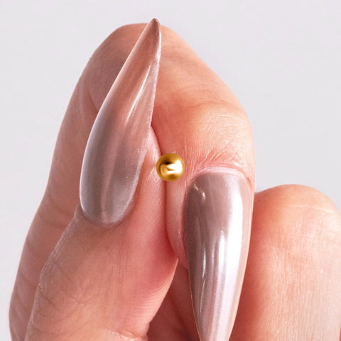 Real 14K Gold Ball Screw Back Stud Earrings For Women And Men 4mm Solid Yellow Gold Hypoallergenic And Hand Polished For Everyday Comfort And All Day Wear on ear