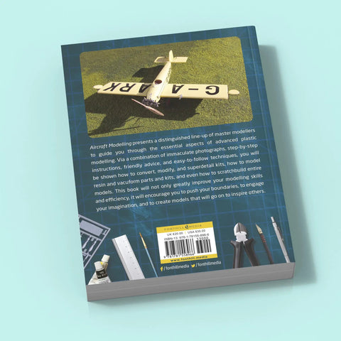 Back cover of 'Conversions and Scratchbuilding Masterclass for Aircraft Modeling with Hands On Pro Tips and Superdetailing Weathering' book.