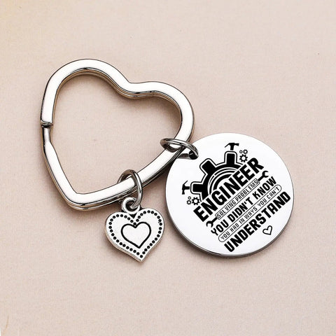 Cool Engineers Gift Keychain For Engineers And Students Stainless Steel 316L Mechanical Engineering Jewelry Graduation Gift