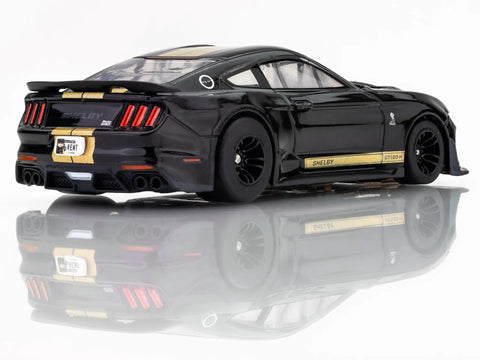 Ford Shelby Mustang GT500H Mega G Plus HO Slot Car Black And Gold King Of The Road Edition, rear view