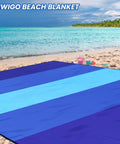 Mega Waterproof And Sandproof 10 By 9 Ft Mat For 2 To 8 People Quick Dry Outdoor Picnic Sheet on a beach with ocean view