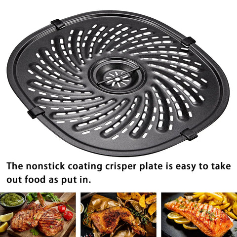 Nonstick Air Fryer Crisper Pan Replacement Tray For 7 Qt Fryers Fits 7QT Even Air Circulation For Extra Crispy Healthier Cooking Easy Clean Durable Grill Rack Accessory