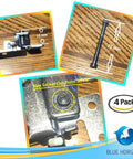 Close-up of Double Action Countertop Joint Fasteners 4 Pack with adjustable flip bolts and hex socket cup point screw details