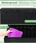 120 Gallon Outdoor Storage Box With Lid, Lockable, Waterproof And UV Resistant, Resin Deck Box With Wood Grain Look