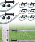 Two Pack Electric Fence Gate Kit With Spring Handles And Screw In Ring Insulators 16Ft for farm use