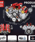 Realistic V8 Engine Building Kit For Adults Gearhead Friendly Build Your Own Model Engine With LED Lights And Spray Accessories
