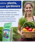 Crab And Lobster Shell Plant Food 5-3-0 With Kelp Meal 1-0-2 Dual Pack Organic Fertilizer For Lawn And Garden That Boosts Soil Health Root Strength Moisture Retention And Big Growth, bag and gardener