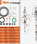 Repair Kit For 5 To 1 Fire Ball 300 Oil Pumps And Fireball Universal Pumps, Air Motor Kit And Upper Lower Pump Repair Set chart