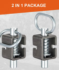 Bulletproof Spring Latch Lock For Utility Truck Trailers Weld On Heavy Duty Steel Assembly Universal Fit With Rock Solid Springs Secure Gate Setup Two Pack, showing two locks with springs and rings.