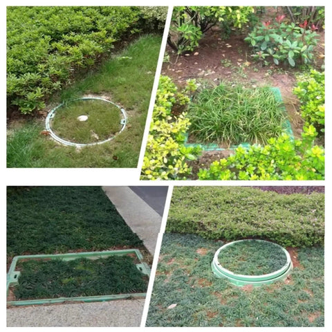 Beefed Up Resin Sump Cover With Frame For Garage Floor Drain, Invisible Sewage Basin And Manhole Cover in garden setting.