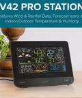 Must-Have Professional Smart Wi-Fi Weather Station With Remote Monitoring, 400 Foot Range, Wind And Rain Gauges, V42-PRO-INT display