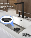 Two Pack Black Stainless Steel Kitchen Sink Drain Strainers With Four Point Five Inch Top And Three Inch Basket Large Food Catcher Durable Electroplated Coating Rust Resistant Built To Last in modern kitchen sink