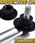 Adjustable Left And Right Steering Drag Link Set For Lawn Tractors Replaces 21546337 And 21546338 Includes Sector Gear Dust Caps 4130 Steel With Zinc Coating 360 Degree Crimp 50 Percent Stronger Beefed Up Keeps Toe In Toe Out Alignment black dust caps and threaded rod end