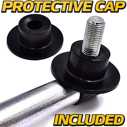 Adjustable Left And Right Steering Drag Link Set For Lawn Tractors Replaces 21546337 And 21546338 Includes Sector Gear Dust Caps 4130 Steel With Zinc Coating 360 Degree Crimp 50 Percent Stronger Beefed Up Keeps Toe In Toe Out Alignment black dust caps and threaded rod end