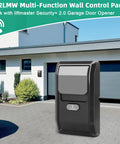 Heavy Duty No Nonsense Multi Function Wall Control Panel For Garage Door Openers Security Plus Two Point Zero with gray finish.