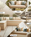 Custom Bench Cushions With Fabric Color And Size Options Non Slip Waterproof High Density Foam Piping Trim for outdoor furniture