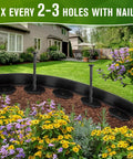 No Dig Garden Edging Kit 3 Inch By 100 Foot Flexible Landscape Border With 120 Anchoring Spikes installed in garden