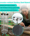 Two Pack Underground Worm Composting Bin With Gardening Gloves For Family Garden Outdoor Use Stainless Steel Round Composter With 360 Degree Ventilation And Easy Buried Setup in garden
