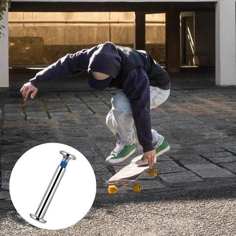 10 Pack Inline Skate Axle Screws 6mm x 36mm For Roller Skates Universal Fit with skateboarder in urban setting